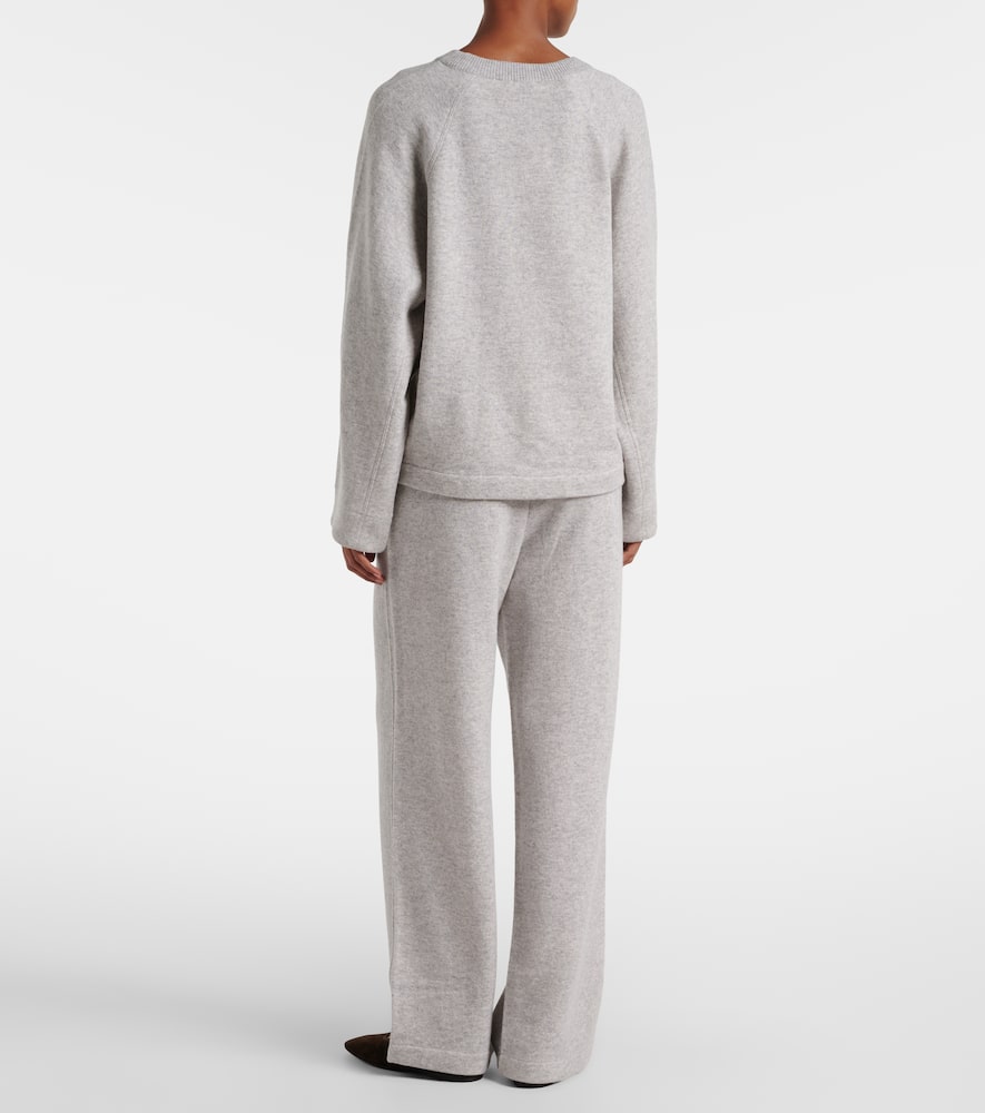 Max Mara Mxplaude Cashmere And Wool Sweatpants In Gray