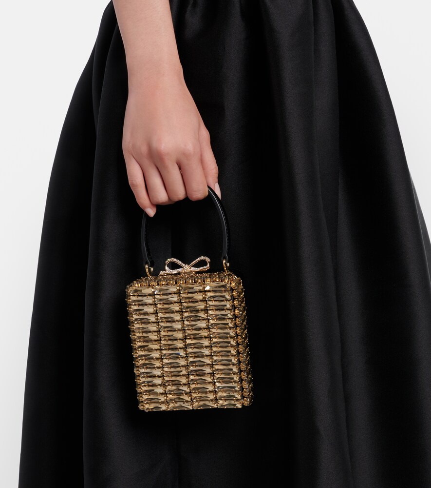Self-Portrait Micro crystal-embellished box bag