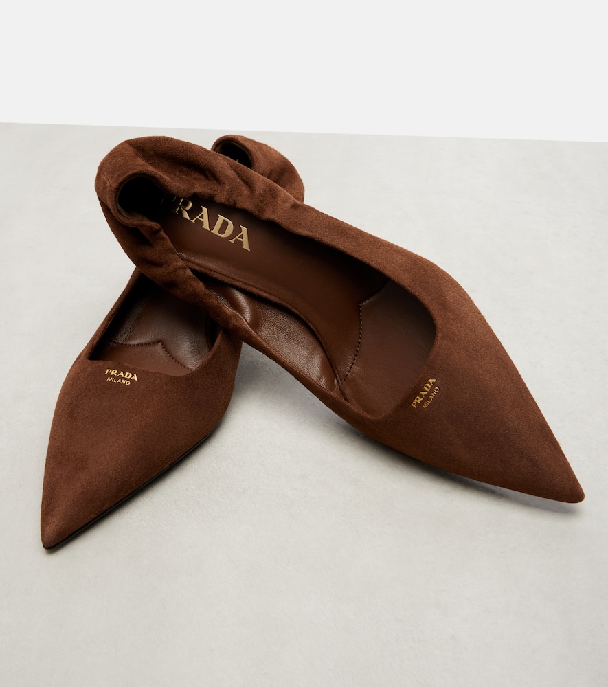  Prada Prada 55 Logo Suede Pumps 