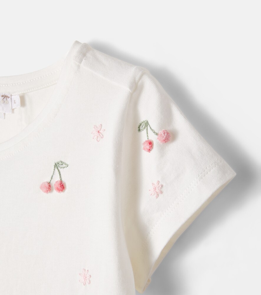  Bonpoint Bonpoint Besticktes T-shirt Lalcala Aus Baumwolle 