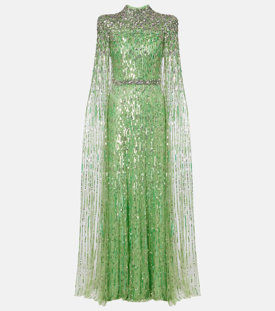 Jenny Packham Opera embellished caped gown