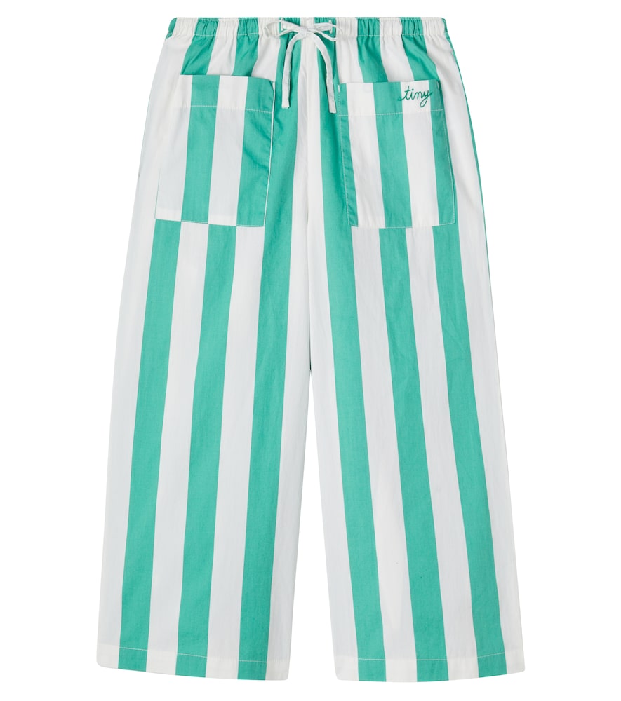 Tinycottons Kids' Striped Cotton Pants In White