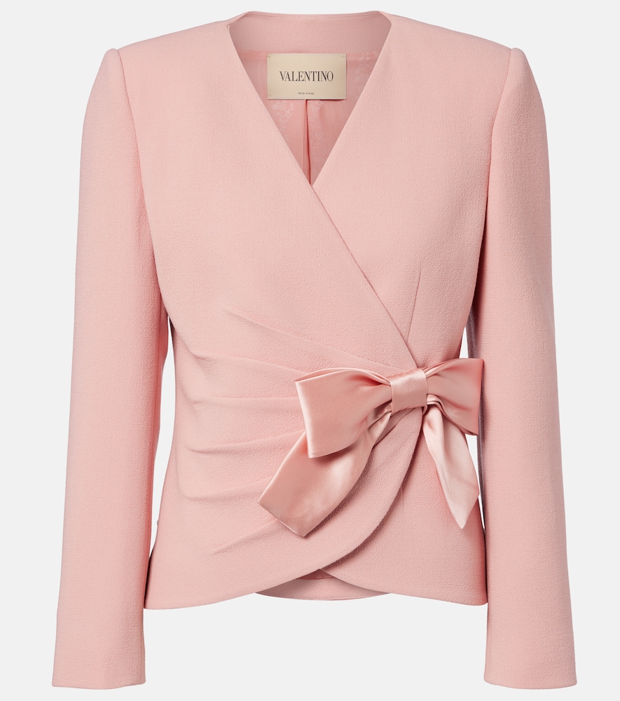 Valentino Bow-detail virgin wool crêpe jacket