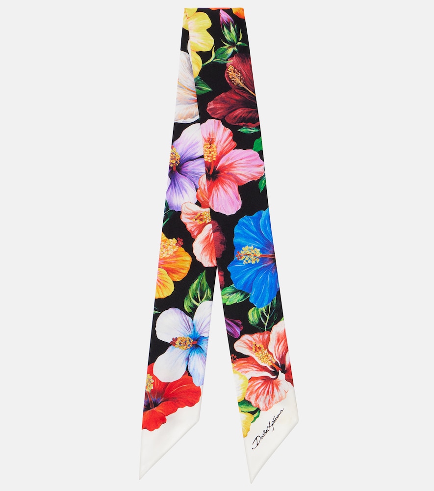 Dolce & Gabbana Floral silk twill scarf