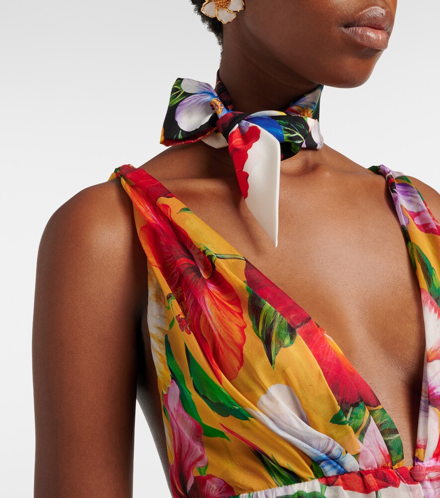 Dolce & Gabbana Floral silk twill scarf