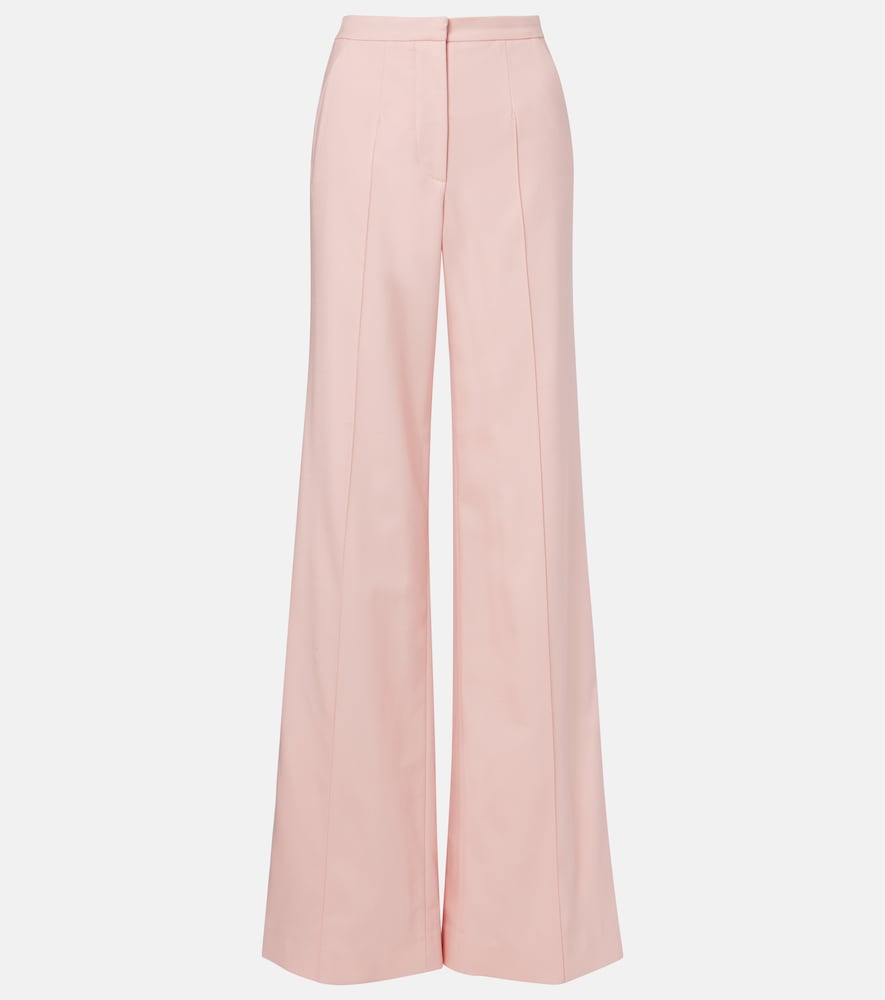 Pantaloni a gamba larga in misto lana plissÃ©
