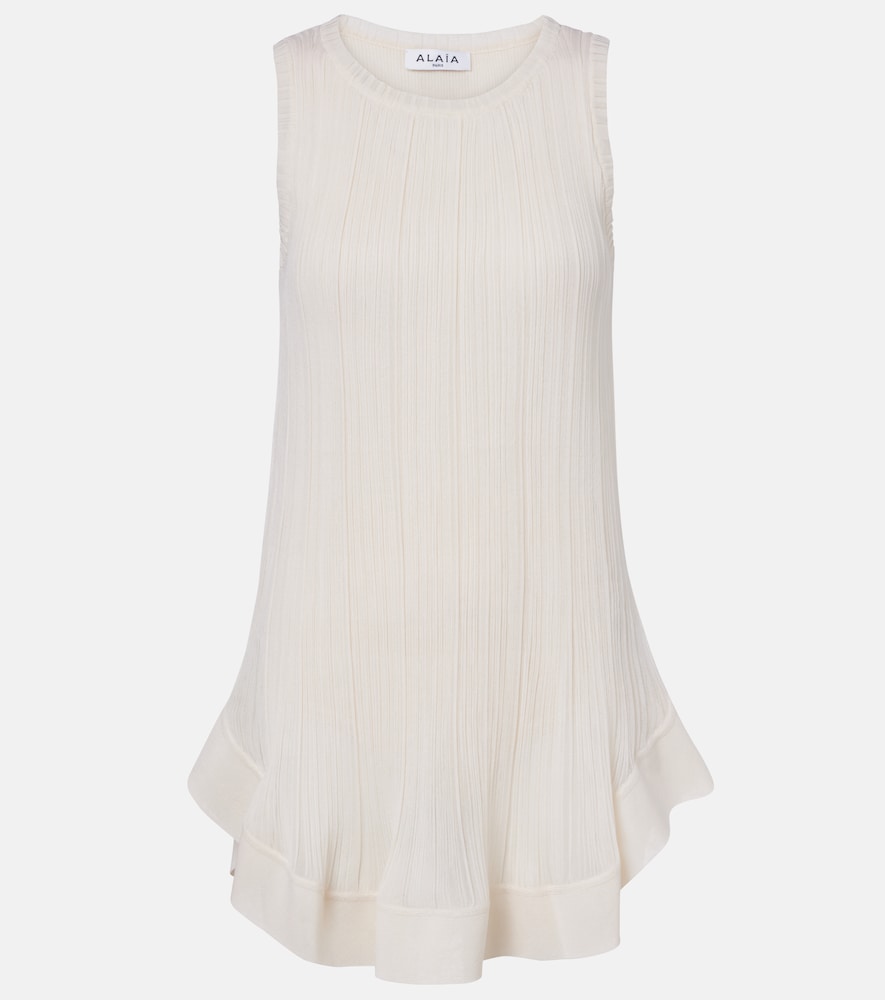 Alaïa Abito corto in seta plissé