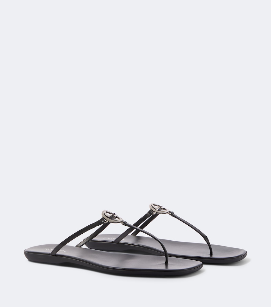 Zehensandalen Interlocking G aus Leder