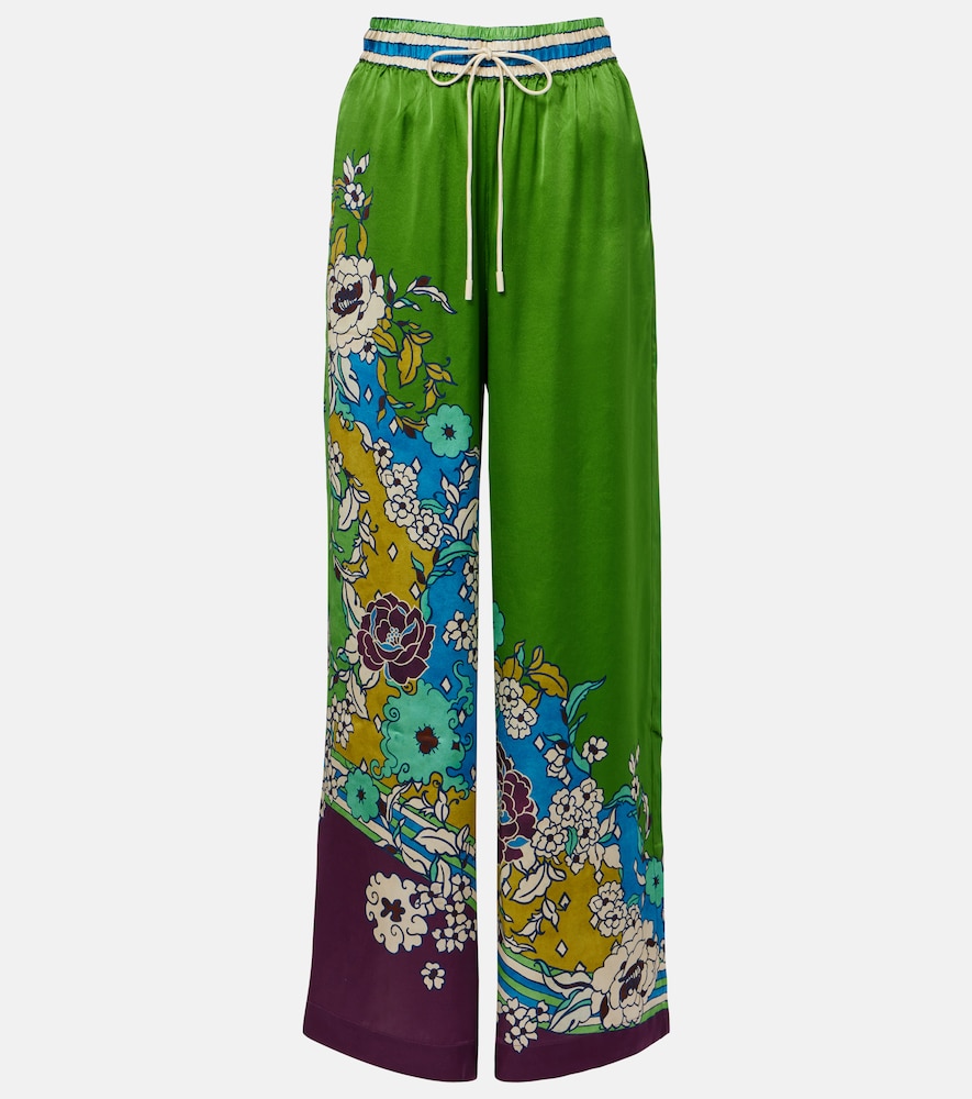 Alemais Femme Multicolore Alémais Pantalon Palazzo En Lin À Imprimé Fr Taille 44 - Mytheresa