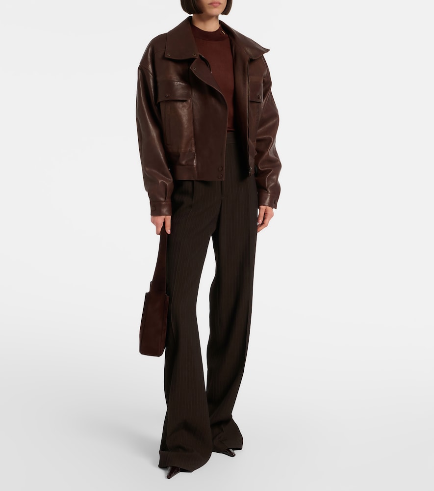 Leather Bomber Jacket