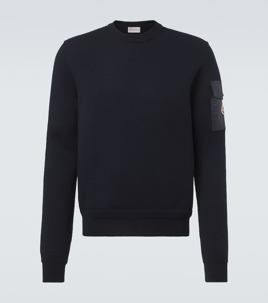 Moncler Uomo Pullover In Lana Vergine Con Logo Blu It Taglia 52- Mytheresa