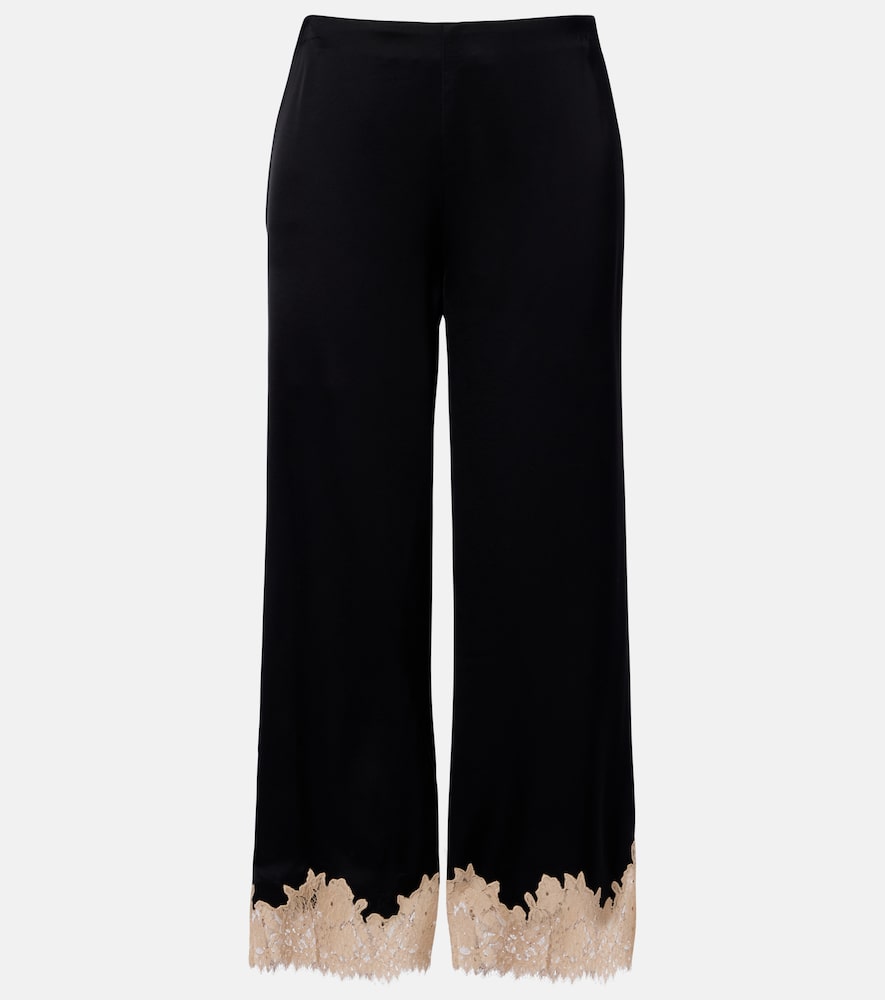 Pantaloni a gamba larga Marcela con pizzo
