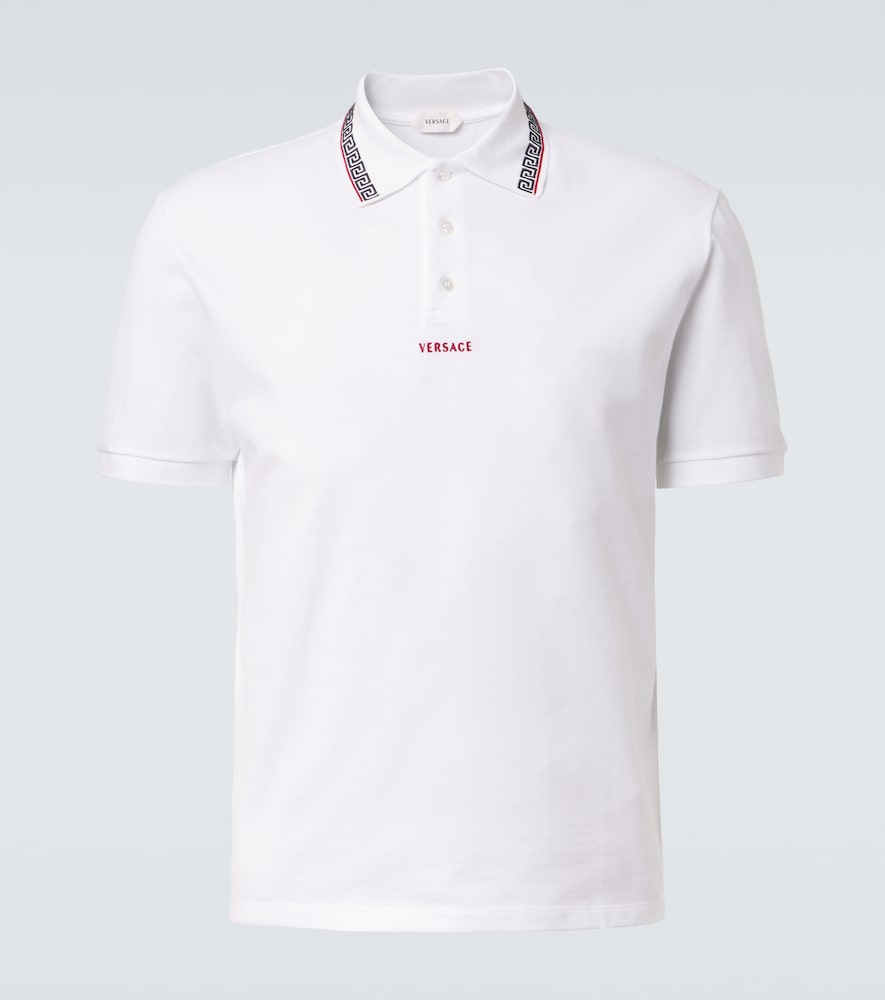Versace Greca cotton piqué polo shirt