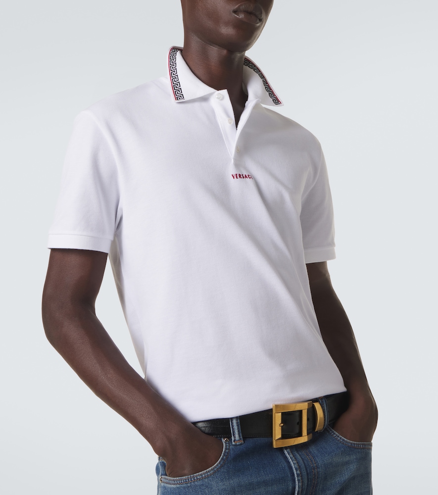  Versace Versace Polo Greca De Piqué De Algodón 