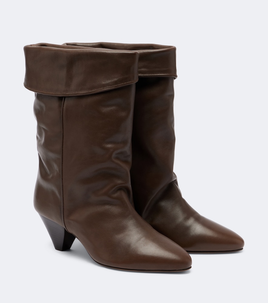 Isabel Marant Dalby Leather Ankle Boots In Brown