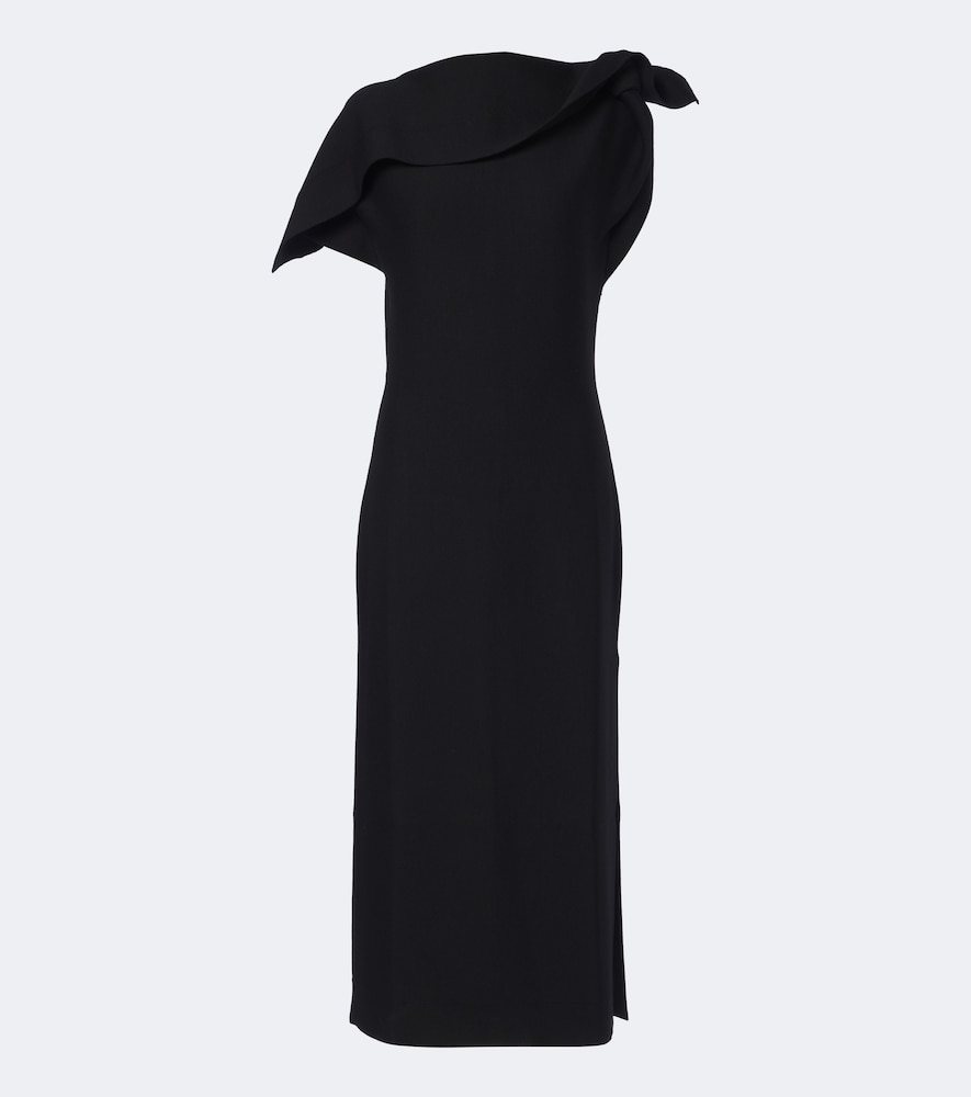 Oscar de la Renta Oscar de la Renta Draped wool-blend midi dress