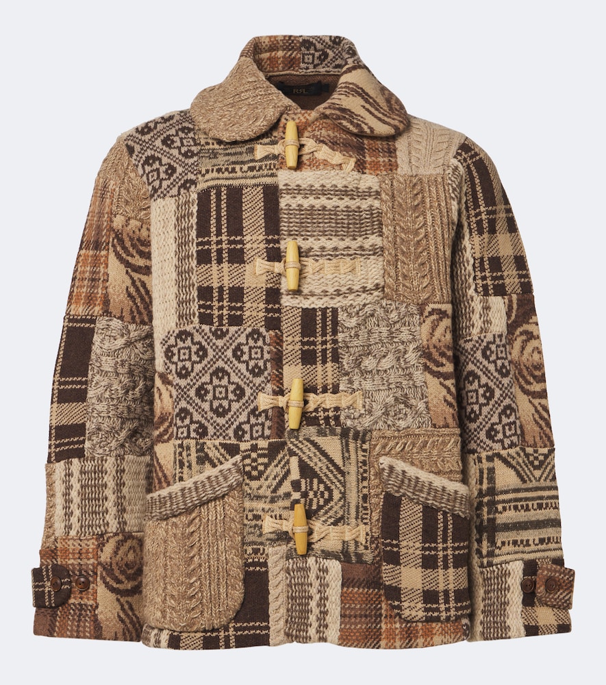 Patchwork Wool, Linen, And Cardigan