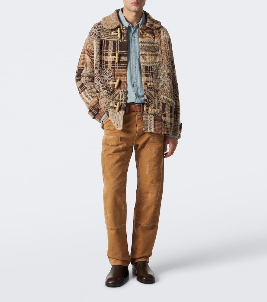 Patchwork Wool, Linen, And Cardigan
