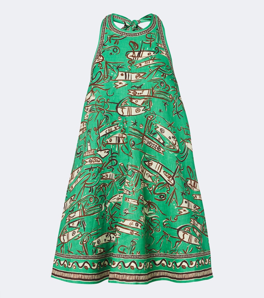 Alémais Robe Fish Sticks en lin à imprimé