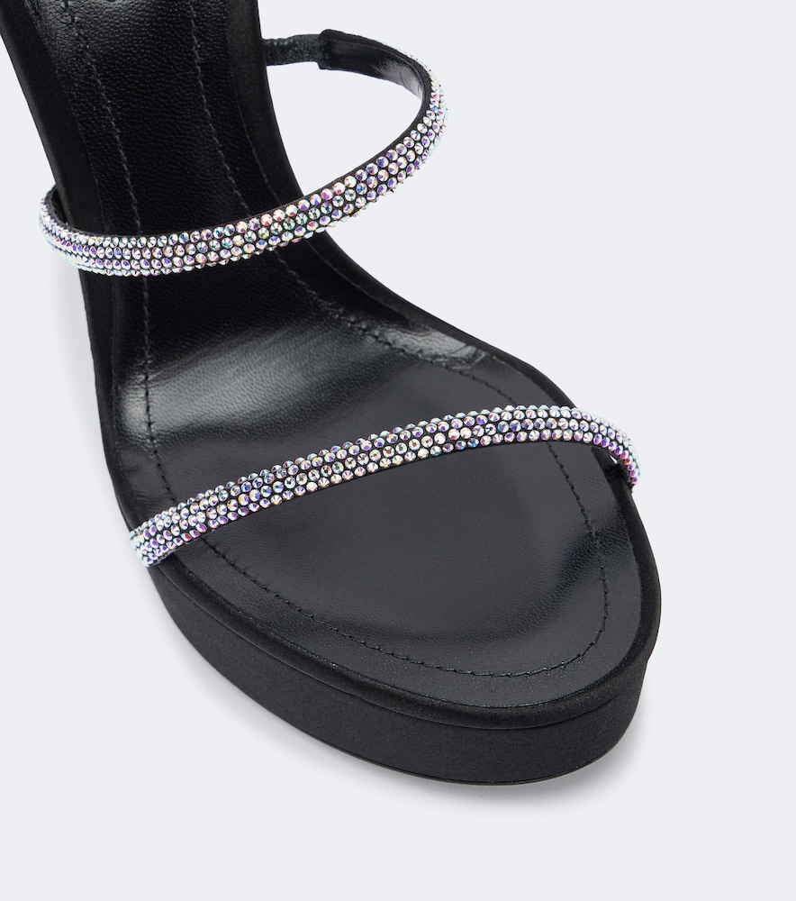 Cleo Embellished Satin Platform Sandals