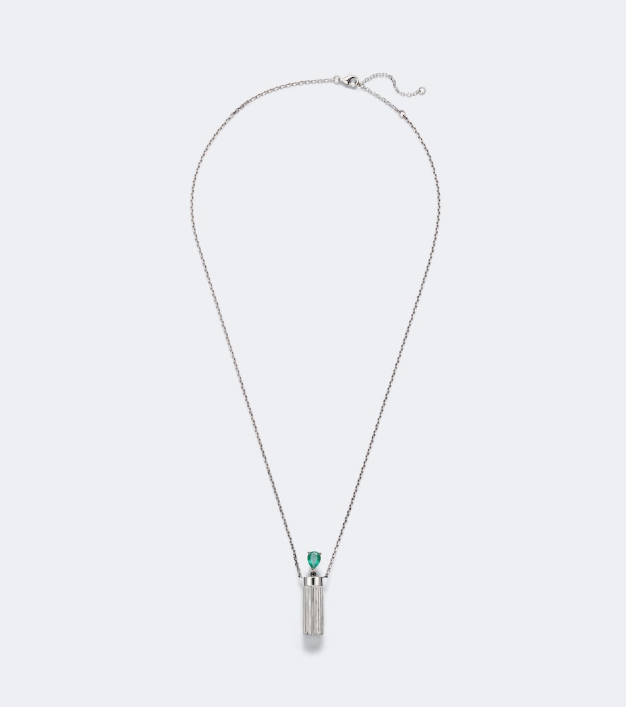 Yvonne Léon Collana Petit Vase in oro bianco 9kt con smeraldo e diamante
