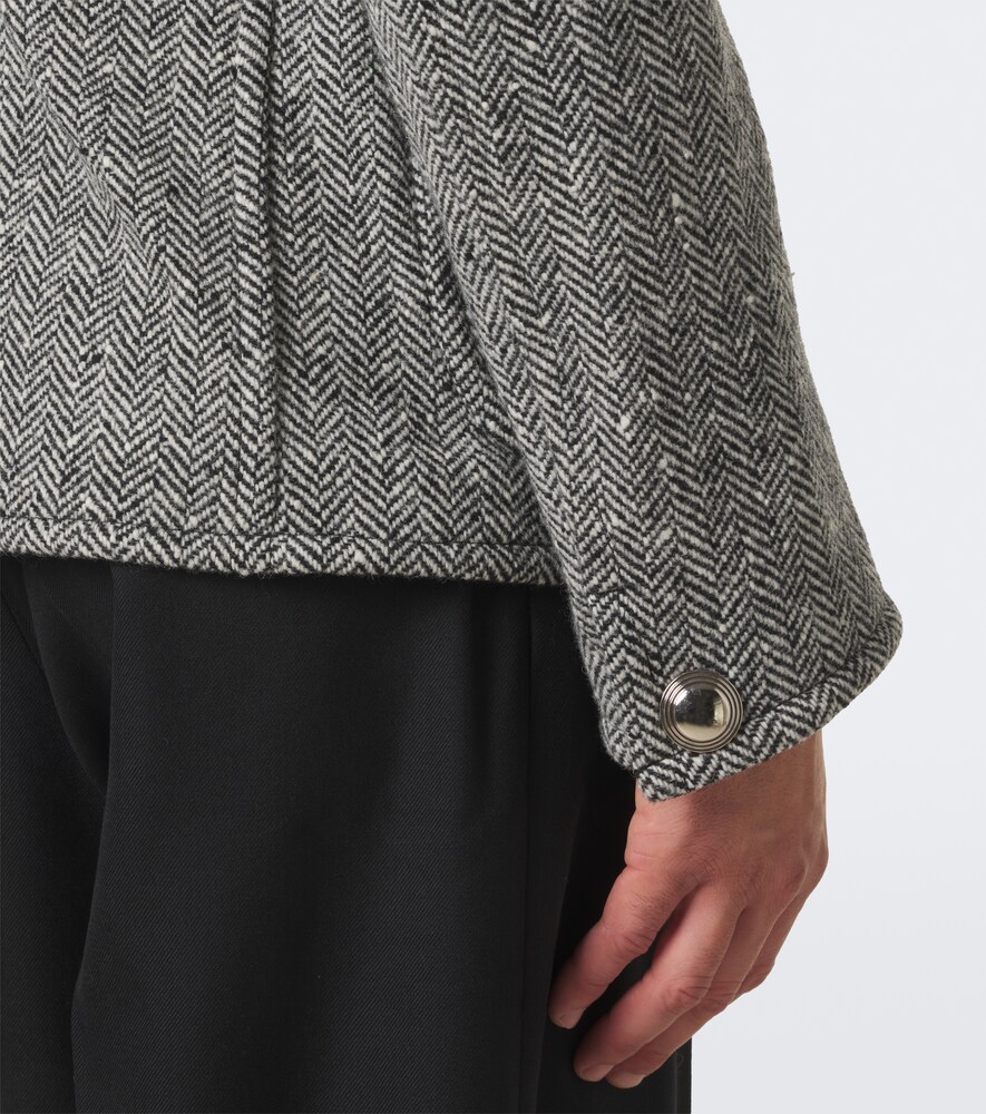 Herringbone Wool-Blend Blazer