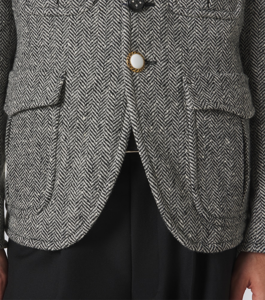 Herringbone Wool-Blend Blazer