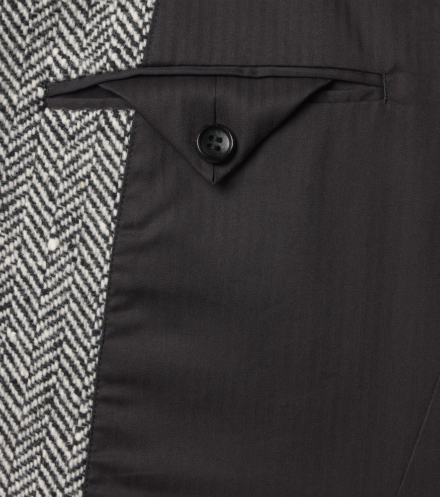Herringbone Wool-Blend Blazer