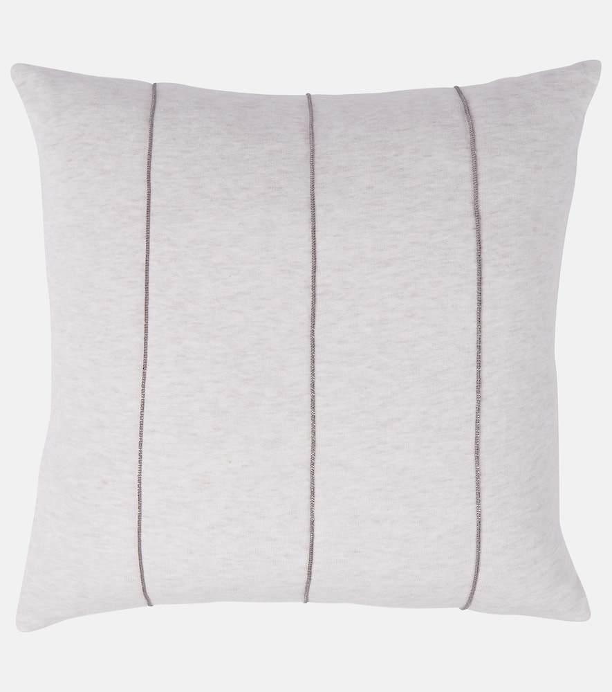 Embellished cotton cushion