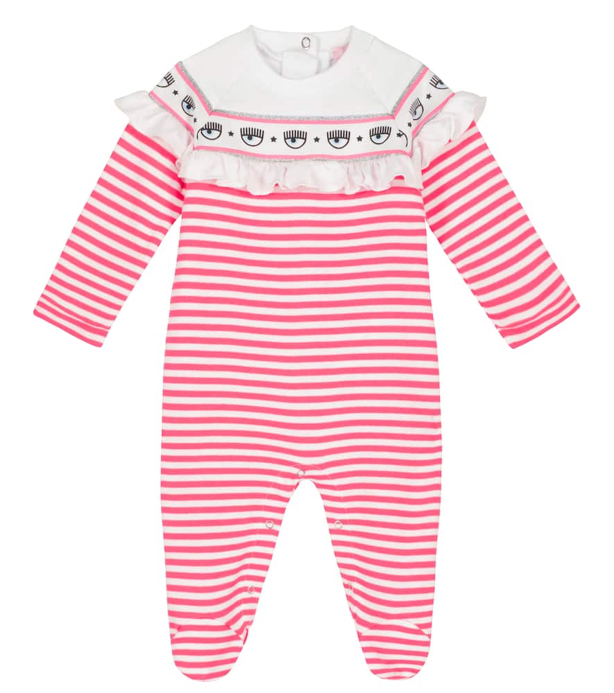 Monnalisa x Chiara Ferragni Baby Maxi Logomania cotton playsuit