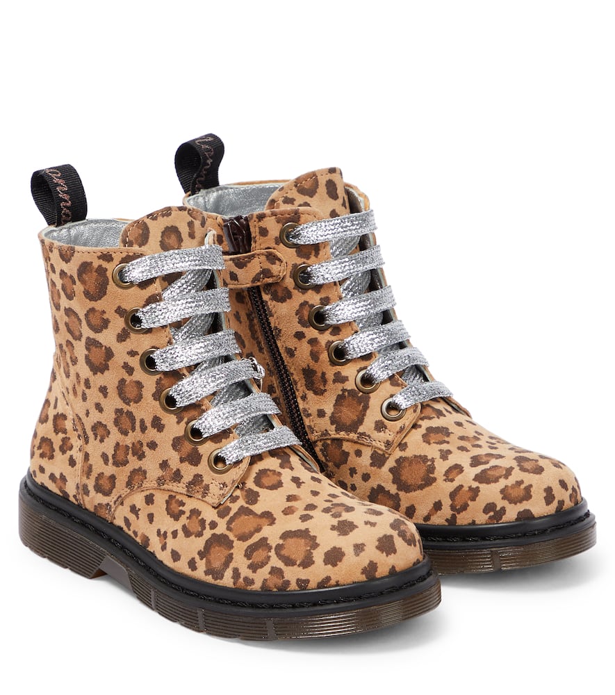 Monnalisa Leopard-print leather boots