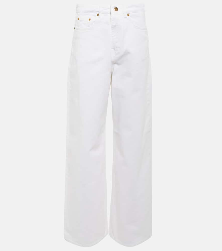 Golden Goose High-rise Wide-leg Jeans In Offwhite