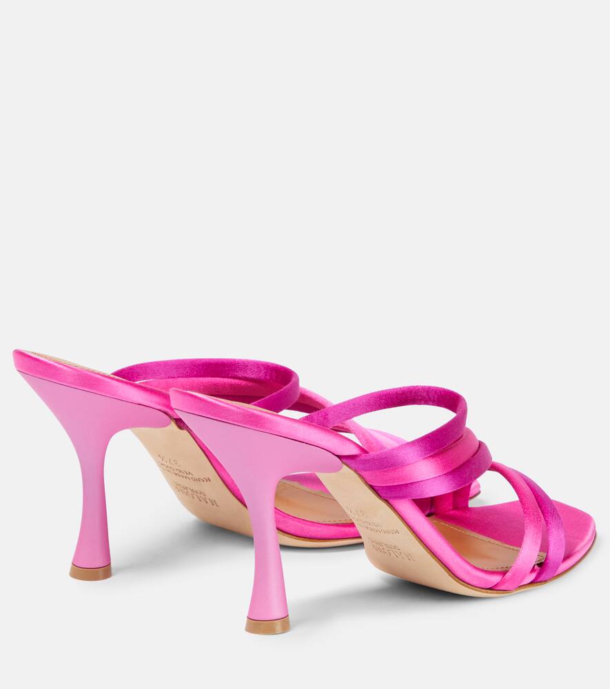 Shop Malone Souliers Satin Sandals In Berry/pink