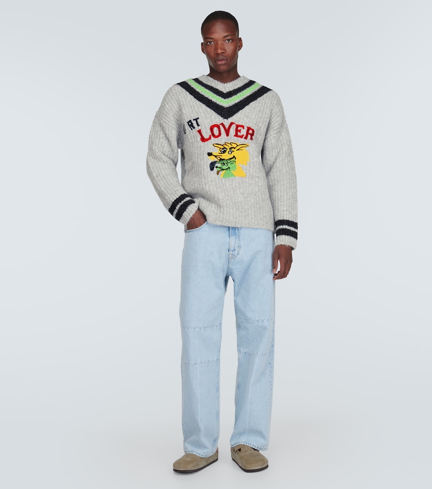  Erl Erl Bestickter Pullover Aus Einem Wollgemisch 