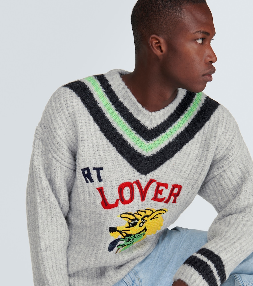  Erl Erl Bestickter Pullover Aus Einem Wollgemisch 
