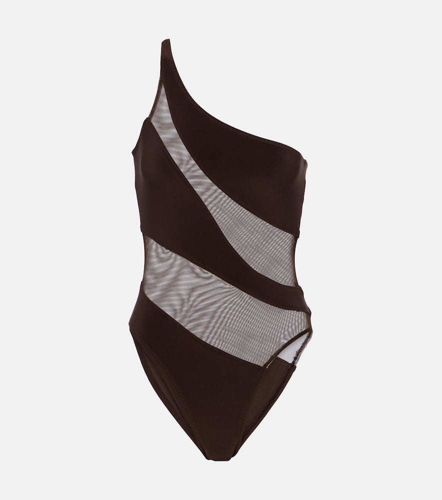 Norma Kamali Snake Mesh Mio paneled swimsuit