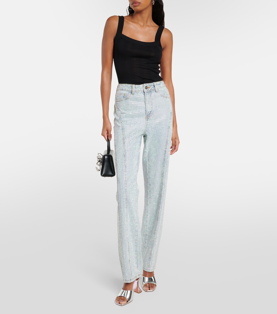  Self-portrait Self-portrait Verzierte High-rise Straight Jeans 
