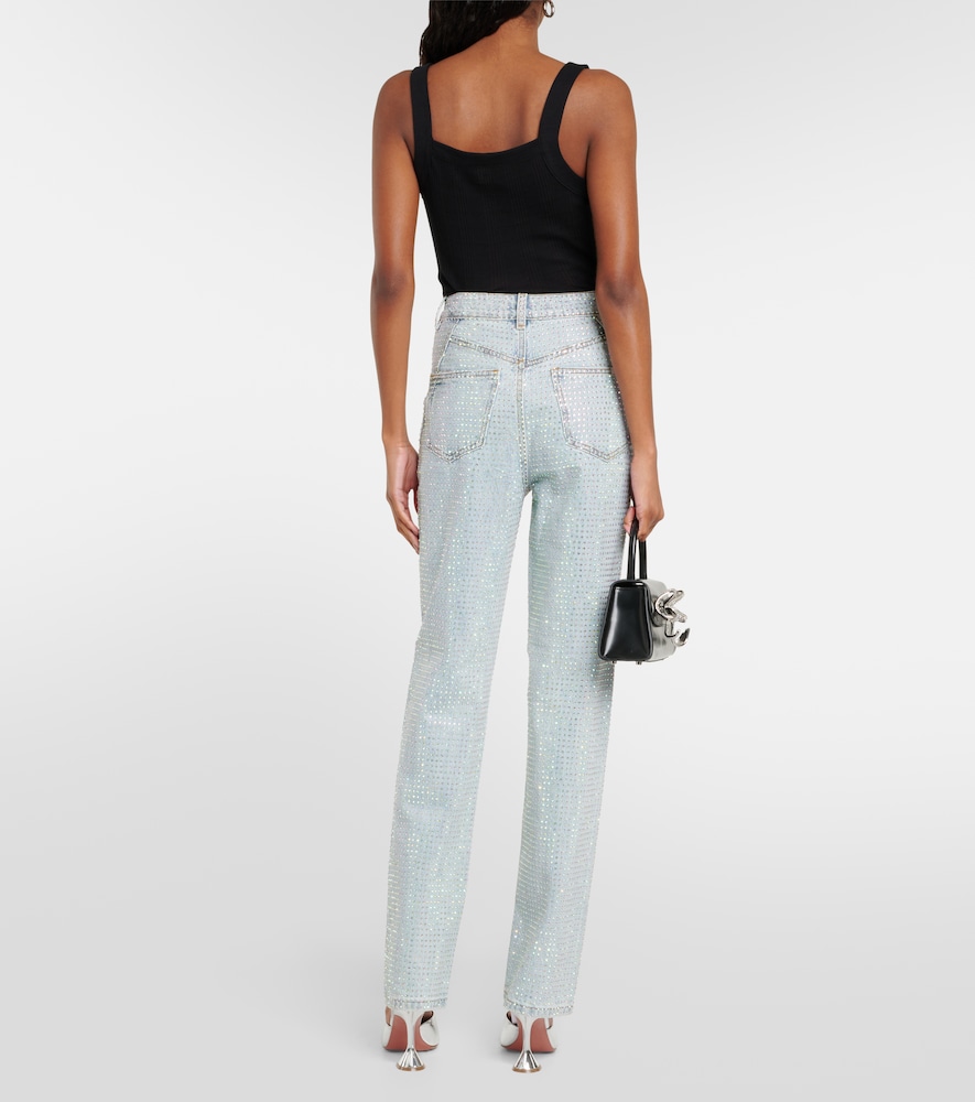  Self-portrait Self-portrait Verzierte High-rise Straight Jeans 