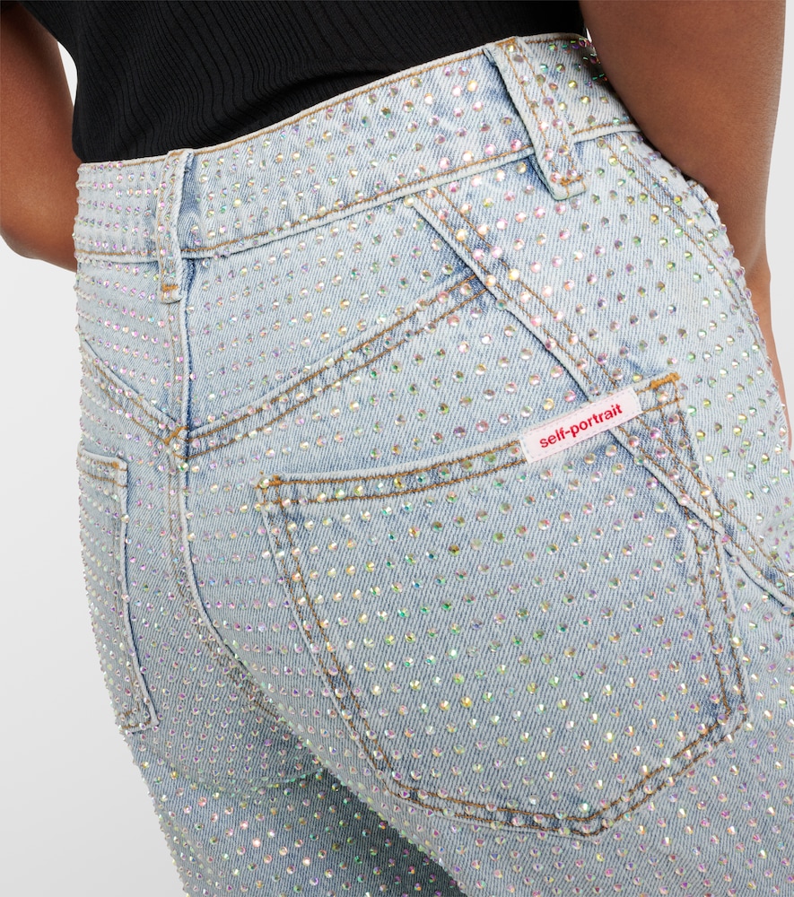 Embellished High-Rise Straight Jeans