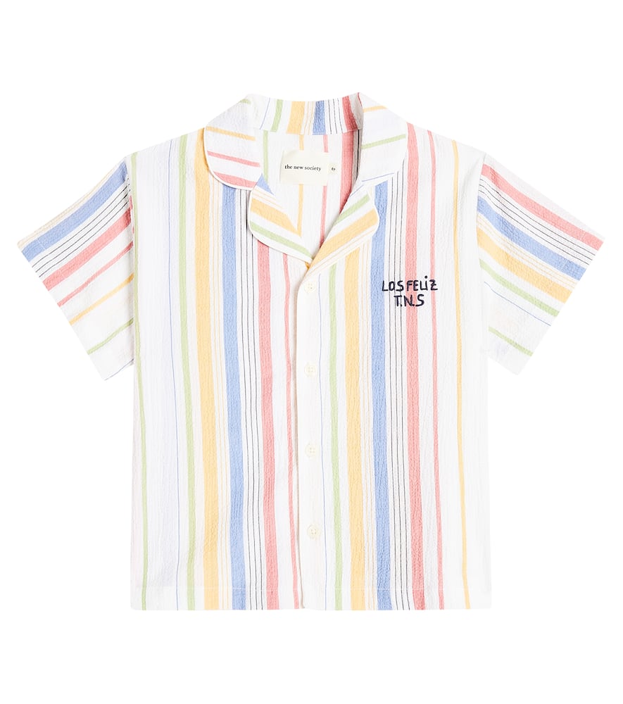 The New Society Torrance Striped Cotton Bowling Shirt In Torrance Stripes