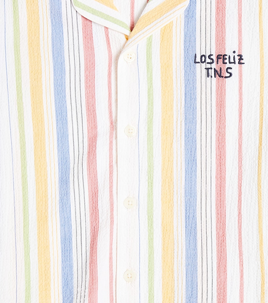 The New Society Torrance Striped Cotton Bowling Shirt In Torrance Stripes