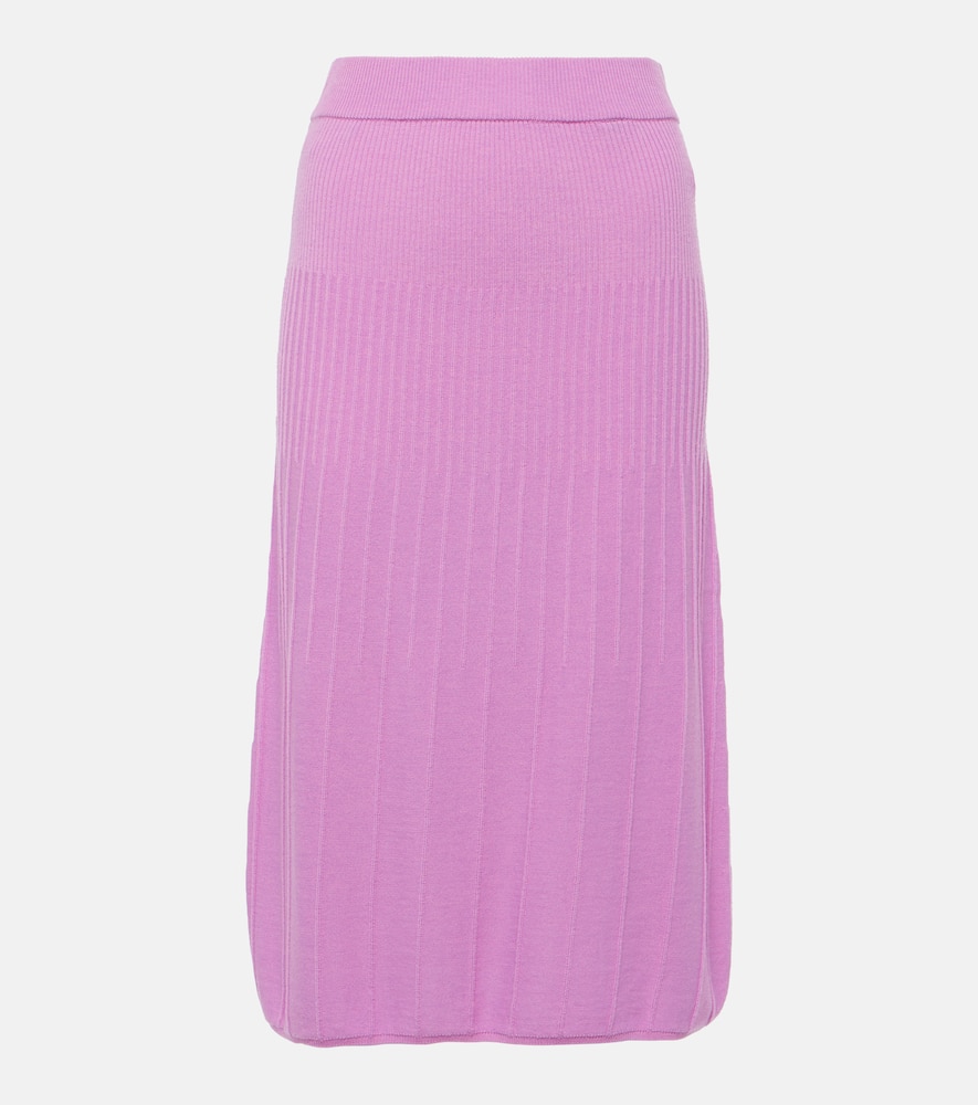 Shop Joseph Wool Midi Skirt In Pink