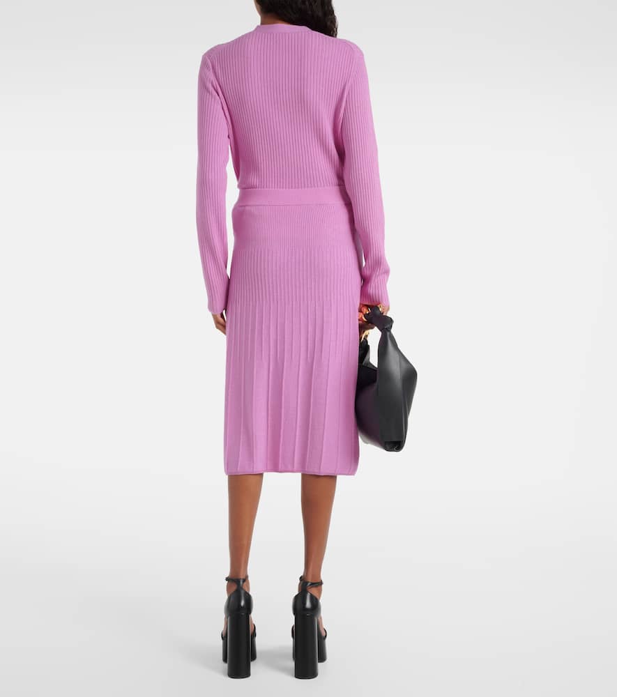 Joseph Wool Midi Skirt In Pink