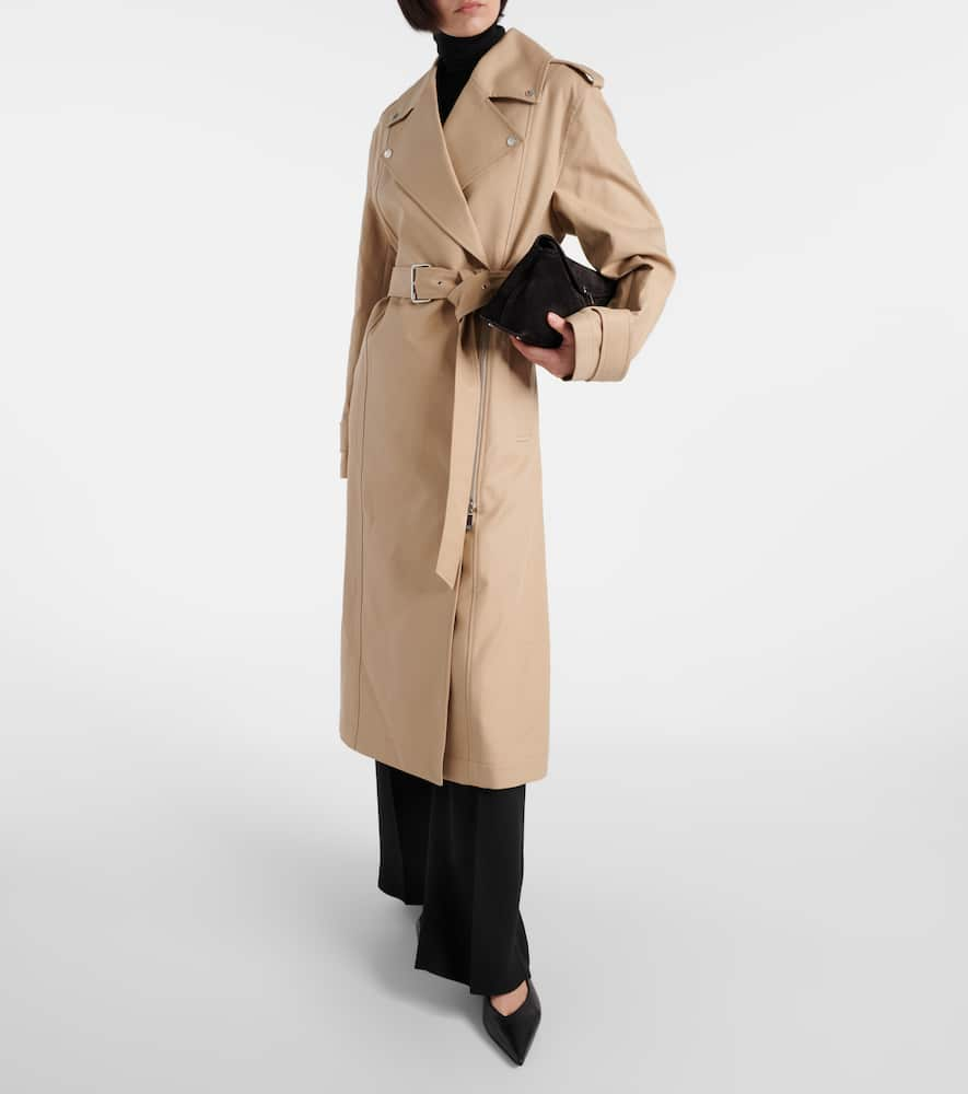 Shop Totême Cotton Trench Coat In Beige