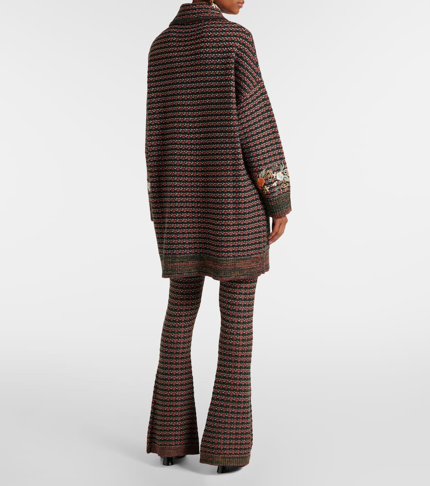 Etro Embroidered Coat In Brown
