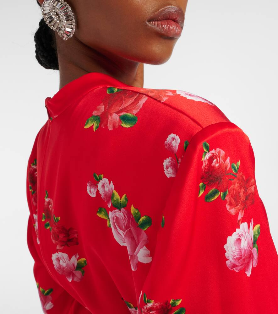 花卉真丝长礼服