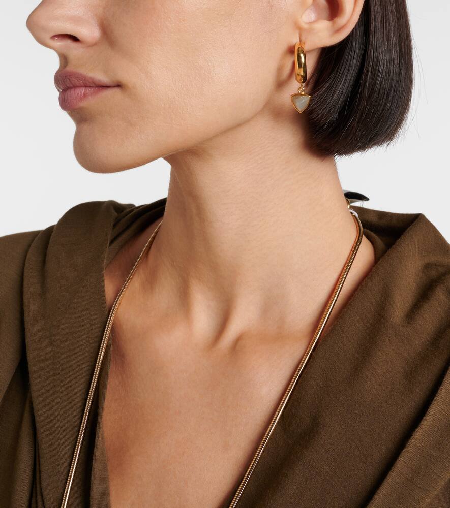 Isabel Marant Embellished Hoop Earrings In Khaki