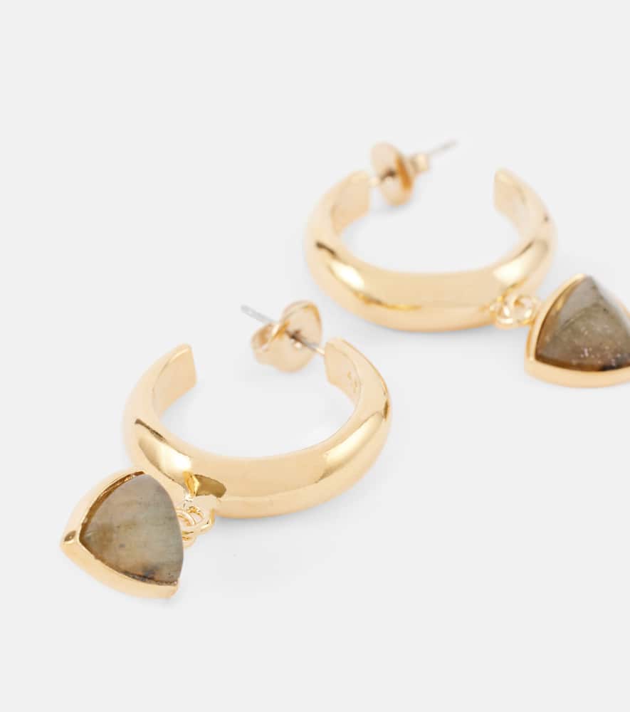 Isabel Marant Embellished Hoop Earrings In Khaki