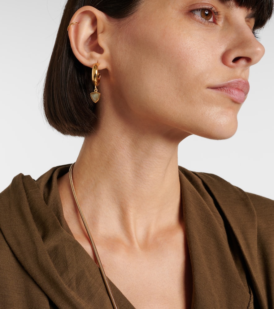 Isabel Marant Embellished Hoop Earrings In Khaki