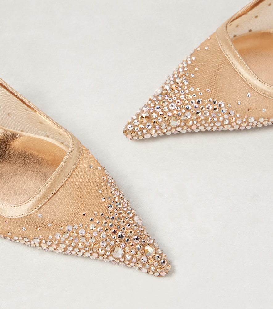  Jimmy Choo Jimmy Choo Slingback-pumps Amel 50 Aus Mesh Mit Kristallen 